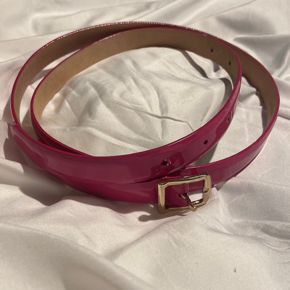 J-crew pink patent leather skinny belt size m